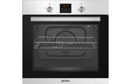 Prima Oven, Gas Hob & Curved Glass Chimney Hood Pack - St/Steel